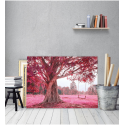 Πίνακας Καμβάς ρόζ δέντρο - Κόκκινο Τοπίο