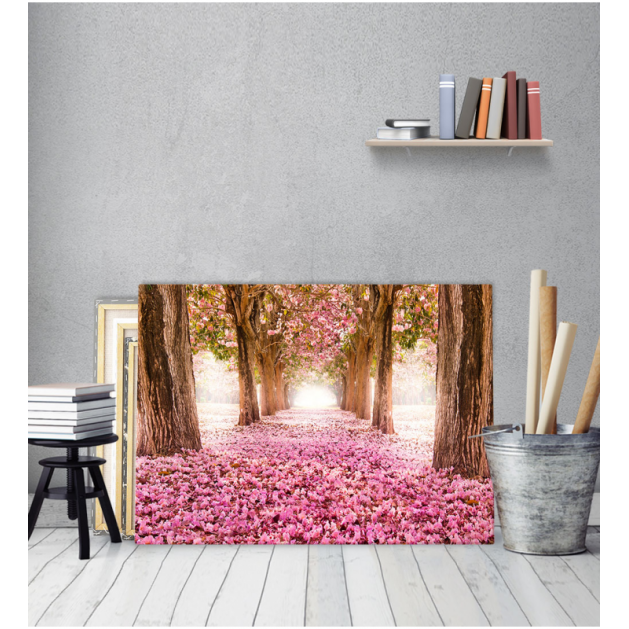 Πίνακας Καμβάς Δάσος ρόζ φύλλα