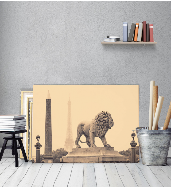 Πίνακας Καμβάς Άγαλμα Λιονταριού