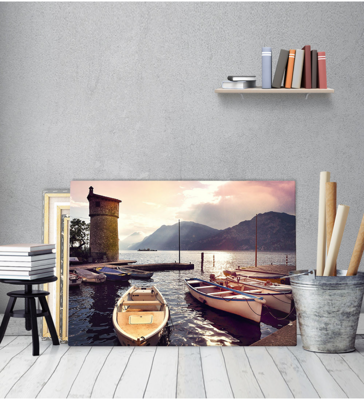 Πίνακας Καμβάς Λιμανάκι με βάρκες