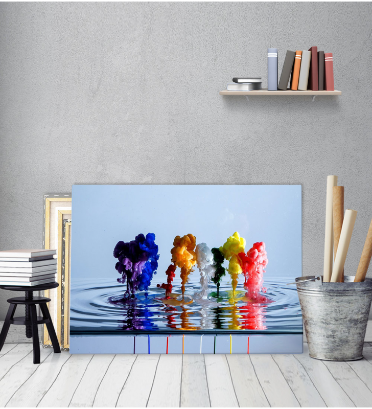 Πίνακας Καμβάς Χρώματα σε Νερό