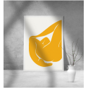 Εκτύπωση σε Αφίσα φωτογραφικό Χαρτί κίτρινο Γραμμικό σχέδιο σώμα γυναίκας