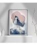 Εκτύπωση σε Αφίσα φωτογραφικό Χαρτί Μοντέρνο σχέδιο σκιά γυναίκας βουνό σύννεφα