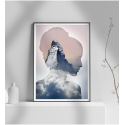 Εκτύπωση σε Αφίσα φωτογραφικό Χαρτί Μοντέρνο σχέδιο σκιά γυναίκας βουνό σύννεφα