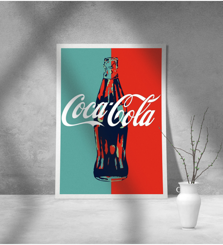 Εκτύπωση σε Αφίσα φωτογραφικό Χαρτί Retro Coca Cola Διαφήμιση