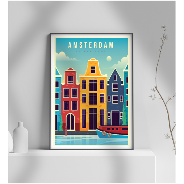 Εκτύπωση σε Αφίσα φωτογραφικό Χαρτί Retro Amsterdam Netherlands