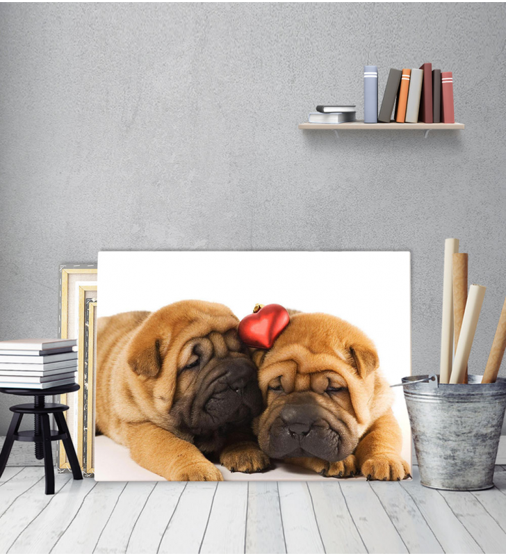 Πίνακας Καμβάς σκυλάκια Puppies Love