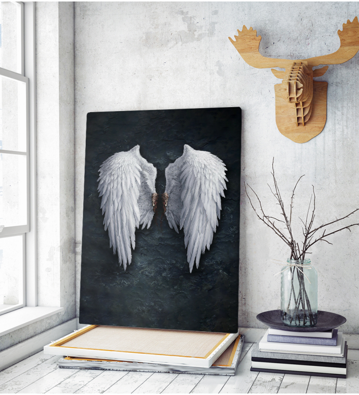 Πίνακας σε Καμβά Μαύρος με Φτερά Αγγέλου