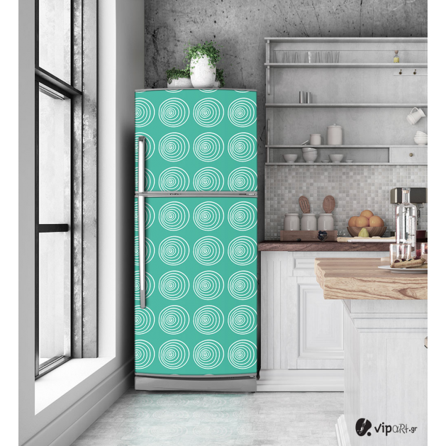 Αυτοκόλλητο Ψυγείου με εκτύπωση " Retro Style Geometric Cycles "