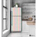 Αυτοκόλλητο Ψυγείου με εκτύπωση " Retro Style Geometric Coloured Hearts"