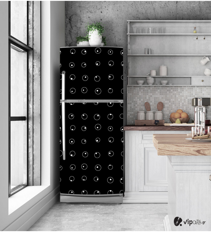 Αυτοκόλλητο Ψυγείου με εκτύπωση "Black & White Pattern"