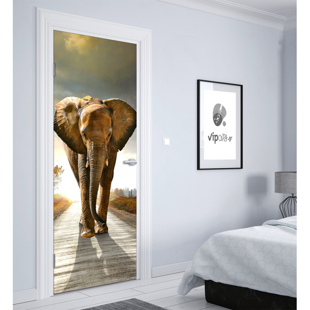 Αυτοκόλλητο Πόρτας με εκτύπωση ελέφαντας "Elephant"