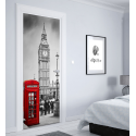 Αυτοκόλλητο Πόρτας με εκτύπωση  "London Black&White Red"