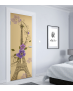 Αυτοκόλλητο Πόρτας  "Design Paris Purple Flowers"