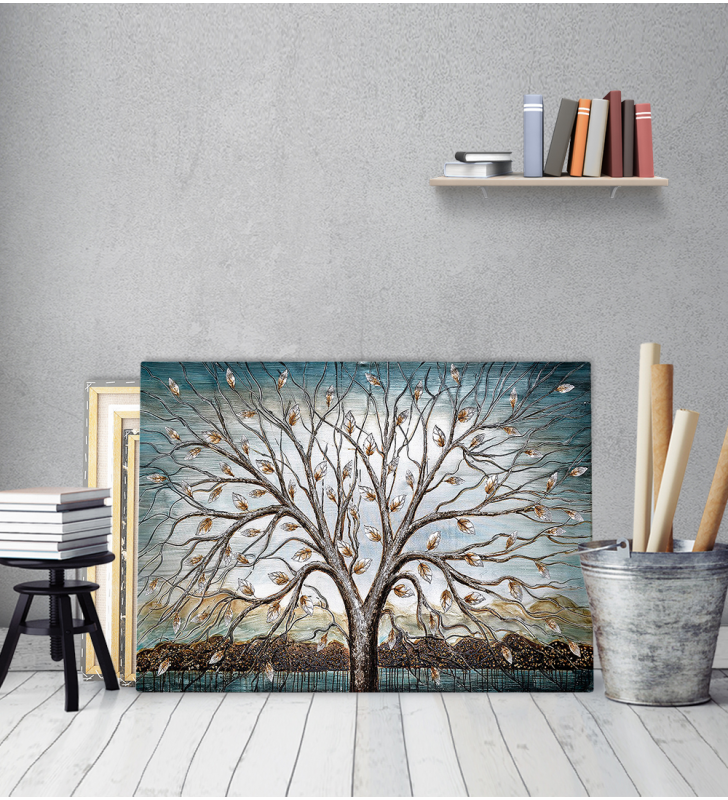 Πίνακας ζωγραφικής σε Καμβά με δέντρο φύλλα