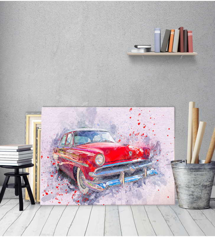 Πίνακας ζωγραφικής σε Καμβά με Παλίο Αυτοκίνητο Vintage