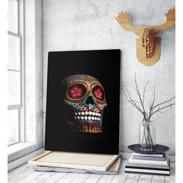 Πίνακας ζωγραφικής σε Καμβά Day of the Dead Skull dia de los muertos