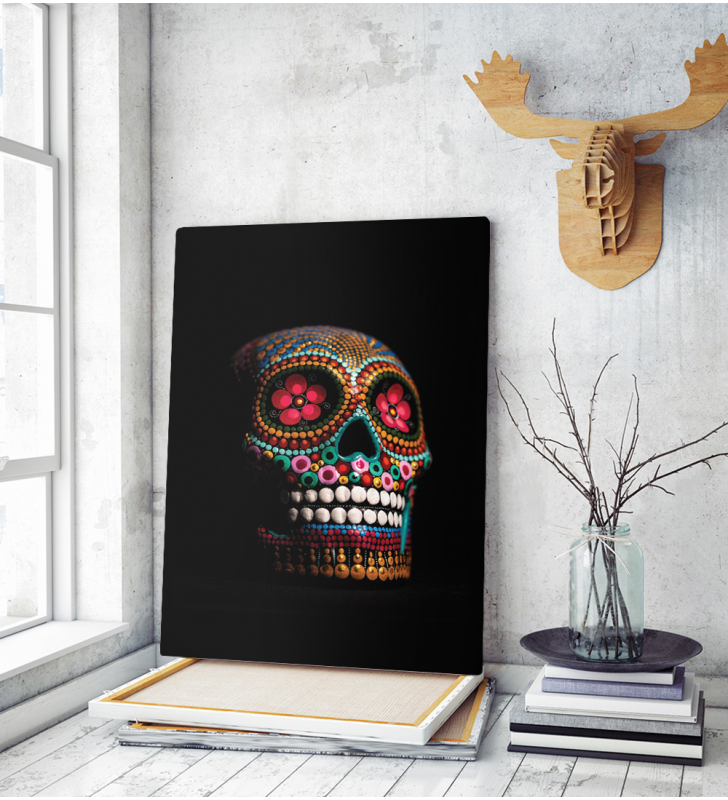 Πίνακας ζωγραφικής σε Καμβά Day of the Dead Skull dia de los muertos