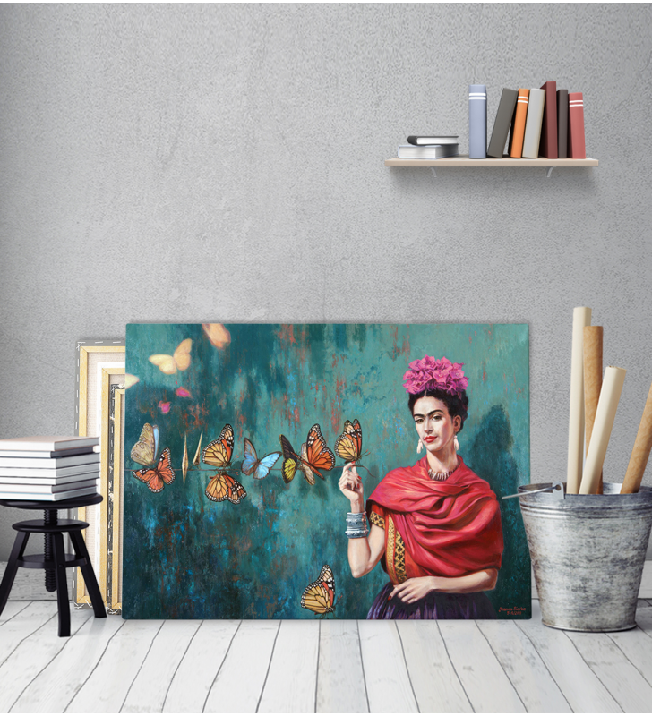 Πίνακας σε Καμβά Butterfly Frida Kahlo