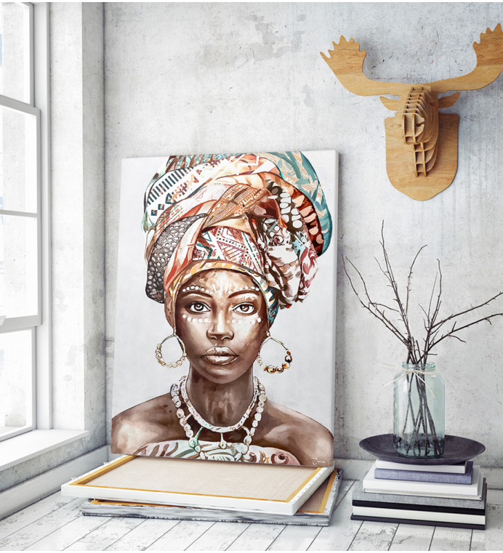 Πίνακας σε Καμβά : women portrait african art