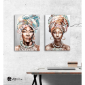 Σύνθεση με πίνακες Καμβάδες : Portrait African Women - 2 Τεμάχια 70x 50
