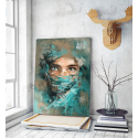 Πίνακας σε Καμβά : mystery portrait painting woman blue eyes