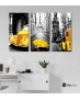 Σύνθεση με Πίνακες σε Καμβά Yellow and Black Paris car τεμάχια 40x80