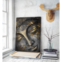 Πίνακας σε Καμβά : buddha black and gold