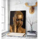 Πίνακας σε Καμβά : Gold woman portrait