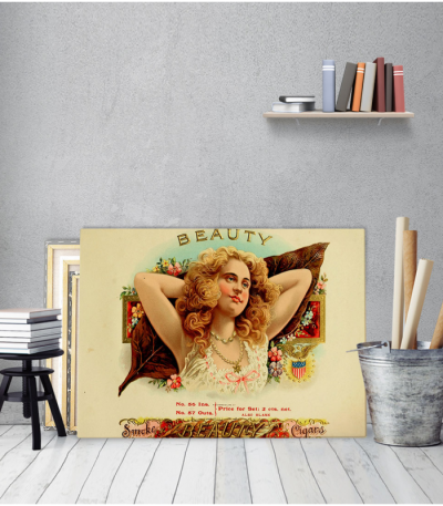 Πίνακας Καμβάς Vintage Διαφήμιση smoke beauty cigars