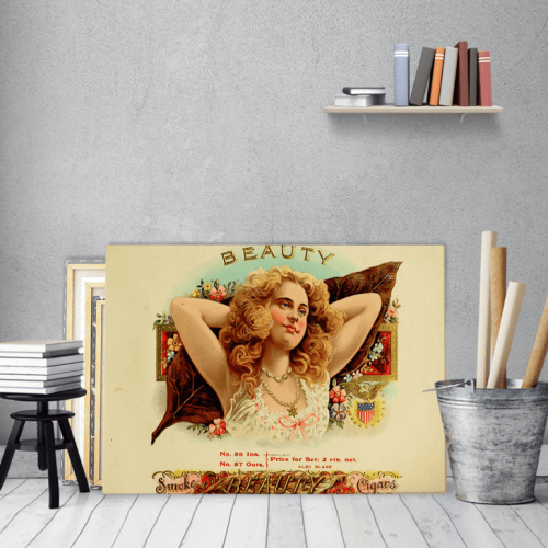 Πίνακας Καμβάς Vintage Διαφήμιση smoke beauty cigars