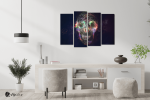 Πίνακας Καμβάς Τετράπτυχος abstract skull