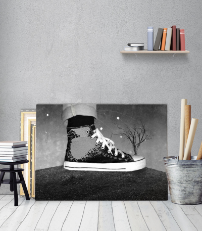 Πίνακας Καμβάς All Star παπούτσι Black and White