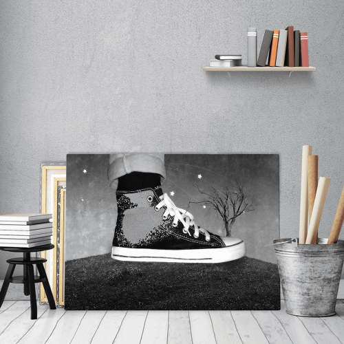 Πίνακας Καμβάς All Star παπούτσι Black and White
