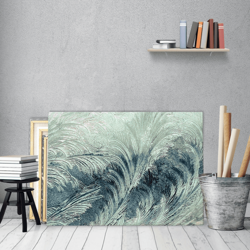 Μοντέρνος Πίνακας Καμβάς για σαλόνι Leaf Feather