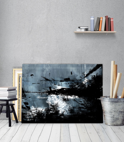 Πίνακας Καμβάς Fascination Blue black
