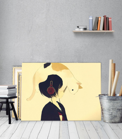 Πίνακας Καμβάς Cat on my head