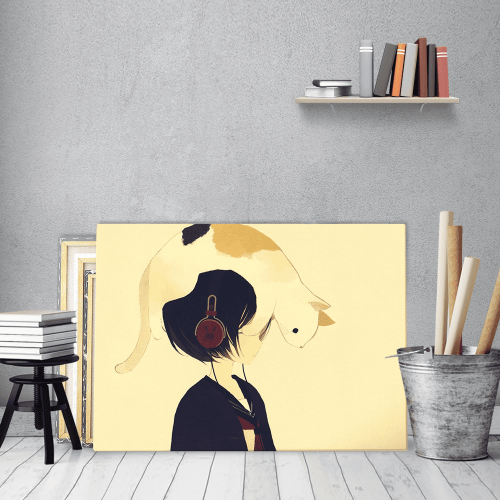 Πίνακας Καμβάς Cat on my head