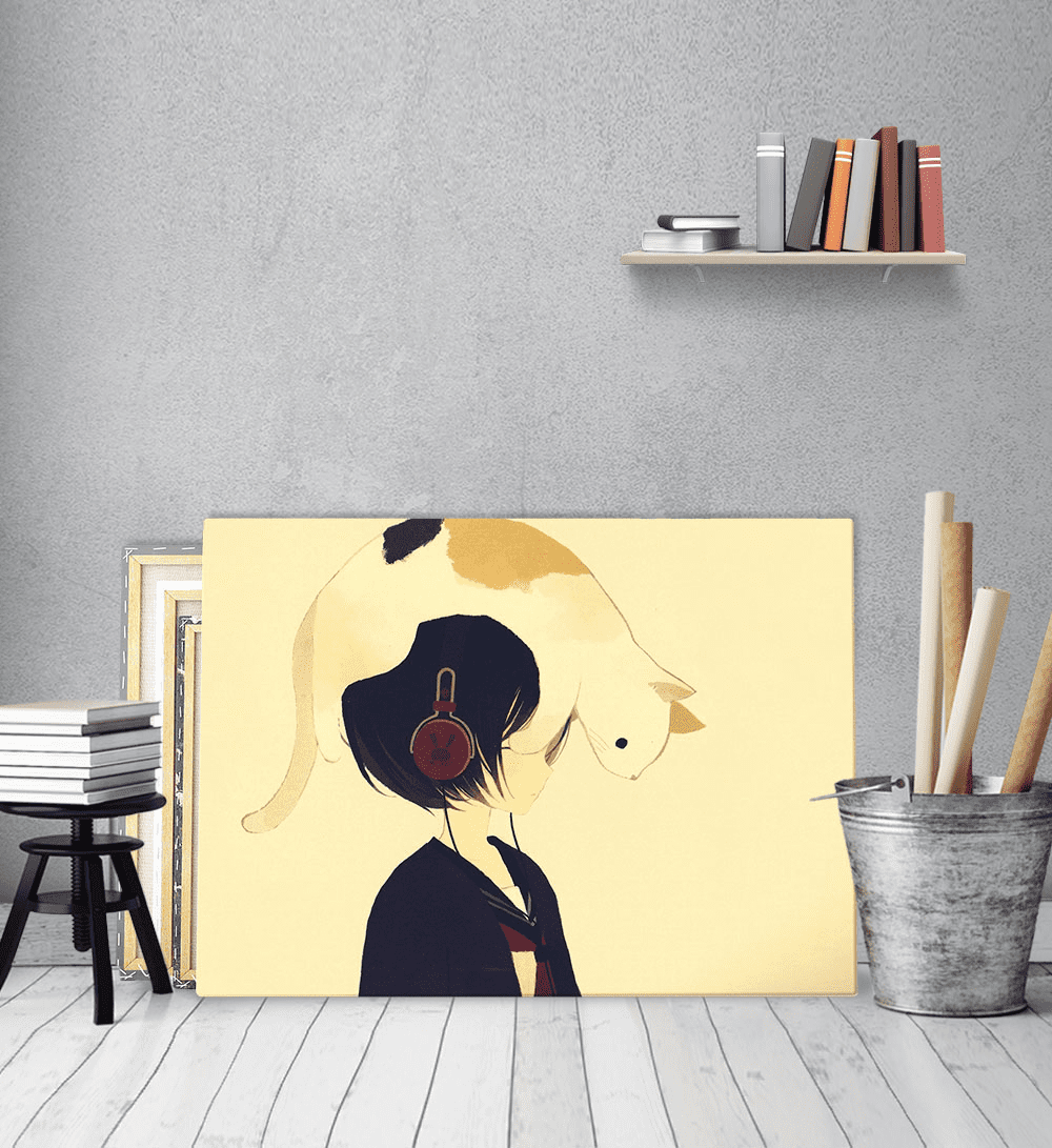 Πίνακας Καμβάς Cat on my head