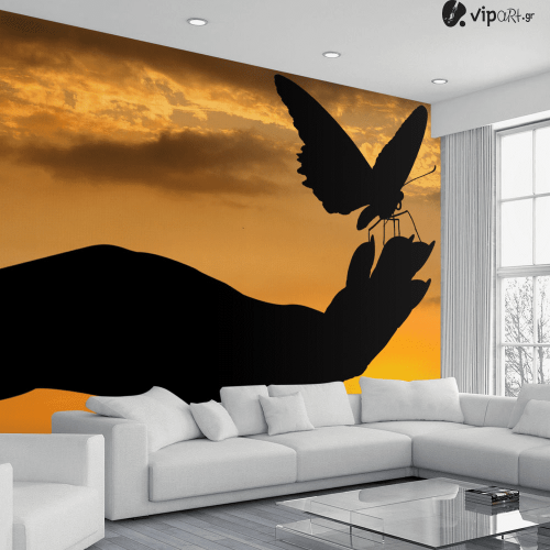 Ταπετσαρία Τοίχου Woman hand & Butterfly