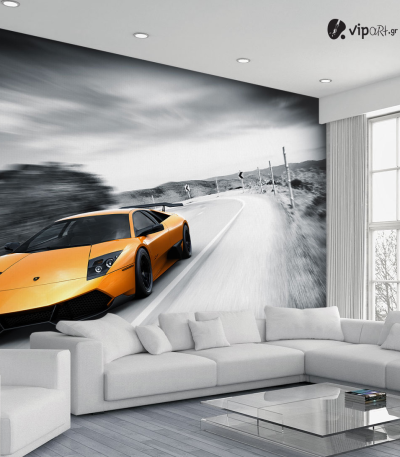Ταπετσαρία Τοίχου Αυτοκίνητα Lamborghini επιλεκτικό χρώμα