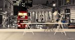 Ταπετσαρία Τοίχου Bus England London Black And White