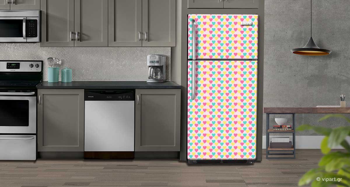 Αυτοκόλλητο Ψυγείου " Retro Style Geometric Dots"