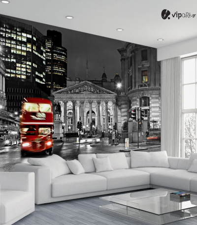 Ταπετσαρία Τοίχου Bus England London Black And White