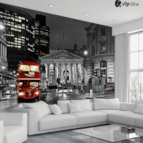 Ταπετσαρία Τοίχου Bus England London Black And White