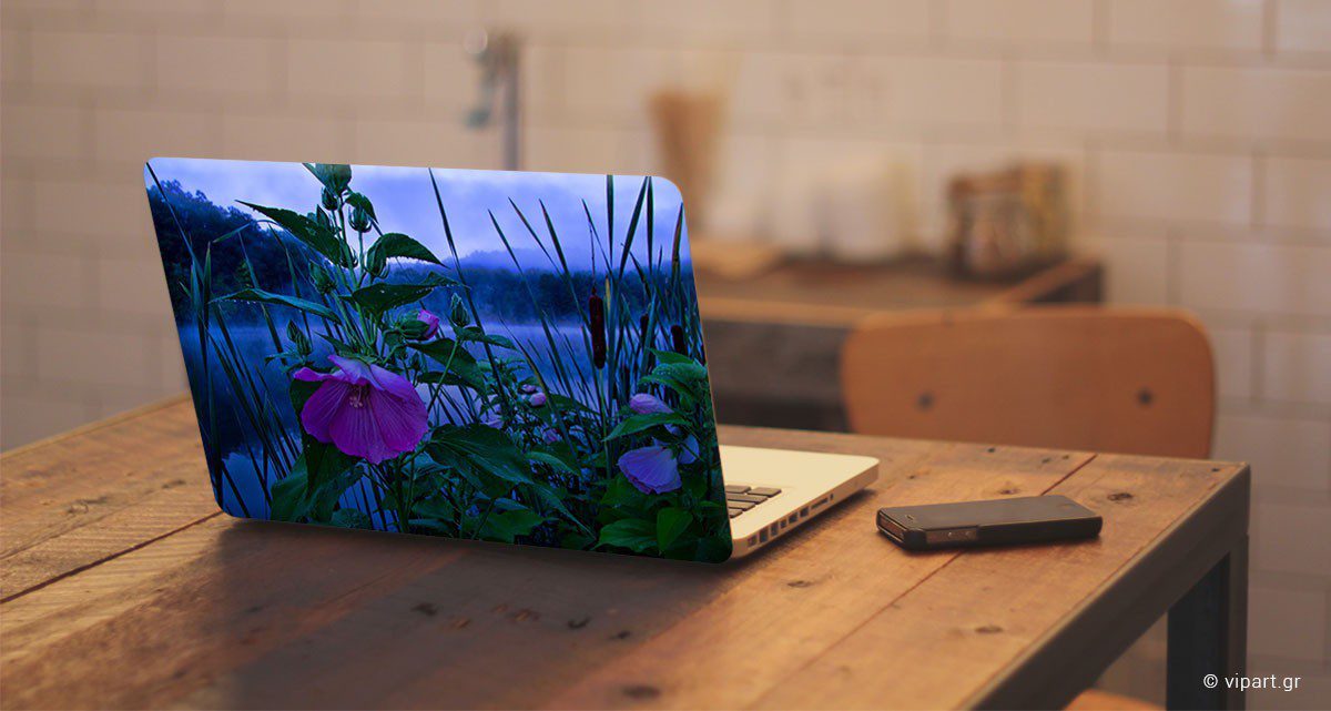 Αυτοκόλλητο Λάπτοπ " Purple Flower Night " Αυτοκόλλητο Λάπτοπ " Purple Flower Night "