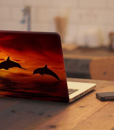 Αυτοκόλλητο Λάπτοπ " Sunset Dolphins "