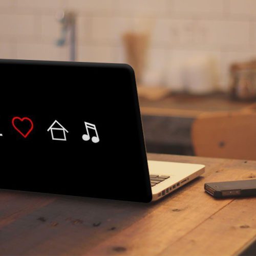 Αυτοκόλλητο Λάπτοπ " I Love House Music "