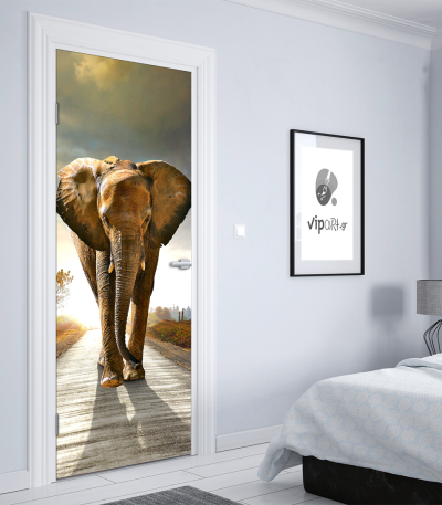 Αυτοκόλλητο Πόρτας με εκτύπωση ελέφαντας "Elephant"