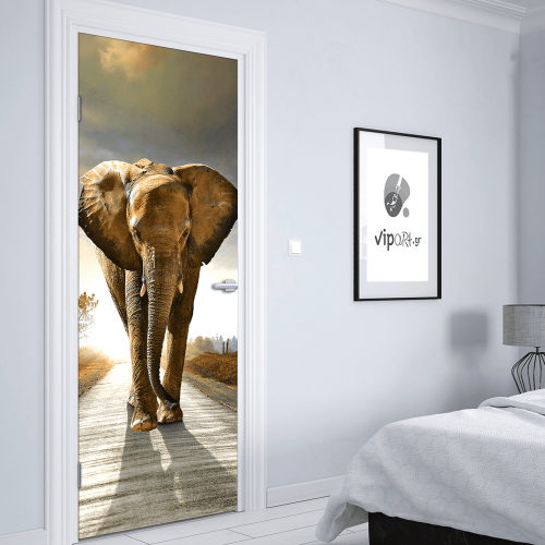 Αυτοκόλλητο Πόρτας με εκτύπωση ελέφαντας "Elephant"